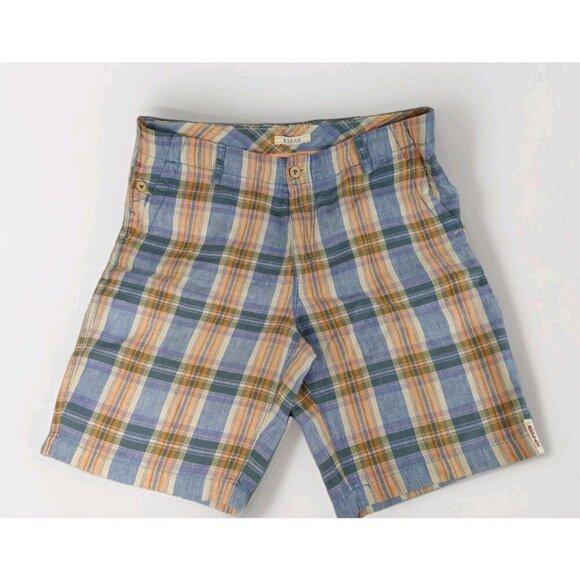 Tommy Bahama Relax Shorts Mens 33x10 100% Linen Plaid Bermuda Beach - Picture 1 of 12